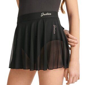 Justice Lightweight Black Mesh Ballet Dance Skirt GIRLS SIZE 16-18 NEW